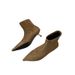 French Style Pointed Toe Short For Women 2024 Autumn Winter New Thin High Heel Suede Slim Bare Internet Celebrity_vogvips.com