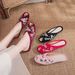 Embroidered Cloth Shoes, Fabric Outer Summer Cool Slippers, Chinese Style Auspicious Clouds, Fish Mouth Women's Shoes_vogvips.com