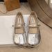 All-match Split-toe Mary Jane Shoes Women's New One-word Flat Shoes With Skirt Milk Shoes Tide_vogvips.com