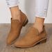 Plus All-Season Solid Color Back Hollow European Size British Style Pointed Toe Chunky Heel Fashion Low-Cut Women's_vogvips.com