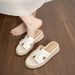 Weiwei Women's One Strap Sandals 568 1 Thick Sole Platform Woven Design Height Increasing 2025 New Style_vogvips.com