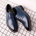 Men's Classic Brogue Leather Shoes Formal Business Wedding Shoes Pointed Toe Oxford_vogvips.com