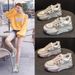 Leather Hollow Dad Shoes Women's Retro Lightweight Inner Height Increase Casual Sports Shoes Platform Sandals_vogvips.com