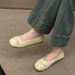 Retro Ballet Flat-soled Red Light-mouth Single Shoes Women's Suede Gentle Soft-soled Doudou Shoes One-pedal Ladyshoes_vogvips.com
