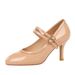 6682-6 High Heels For Women, Stiletto, Round Toe, Shallow Mouth, Double Buckle Strap, Gentle JK Style, Paired With_vogvips.com