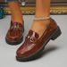 Small Leather Shoes Women's New Thick Heel Single Shoes Large Size Platform Shoes Loafers_vogvips.com