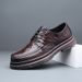 Top Layer Sheepskin British Style 2024 Trendy Business Casual Leather Men's Large Round Toe Shoes_vogvips.com