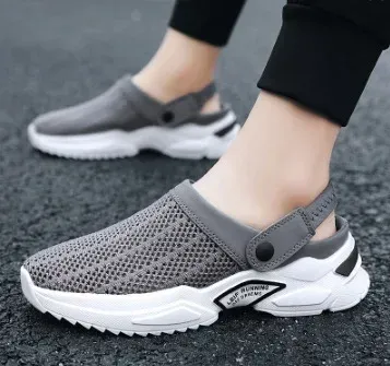 Platform Sandals Designer Mesh Mules Breathable Padded Beach Slippers 2024 Slip On Lightweight Men Sneakers_vogvips.com