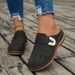 Large Baotou Flat Casual Half For Women 2025 New Solid Color Slope Heel Metal Buckle Beach Slippers_vogvips.com