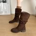 Short Thick Heel Mid-Calf Slouch Women's Summer 2025 New Autumn Melad Western Cowboy Martin Boots_vogvips.com