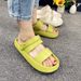 Thick-soled Couple's Sandals Heel Strap, Dual-use For Home Outdoor Wear, Popular Soft-soled Slip-on With A Comfortable_vogvips.com