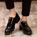 Euro Step Summer Brogue Style Carved Men's British Trend Slip-On Pointed Toe Leather Height Increasing Hairstylist Thick Sole_vogvips.com