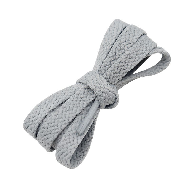 Shoelaces Wholesale Flat 0.8cm Coarse Pattern Thickened Mesh With Small White Shoes Solid Color Shoelaces_vogvips.com