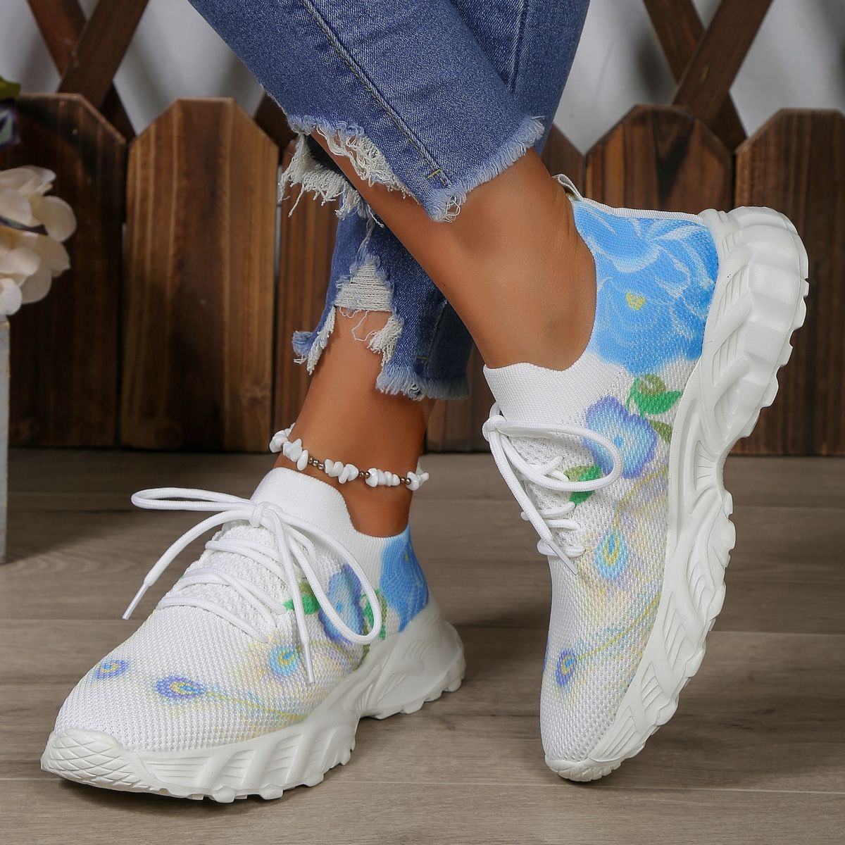 Rainbow Soles New Fashion Color With A Full Match Of Casual Sports Mesh Women's Shoes_vogvips.com