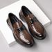 New Made Of Genuine And Cowhide, Men's British Style With Pointed Toe Loafers, Black Business Formal Casual Wedding_vogvips.com