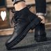 European Warm Series Martin 2025 New Autumn High-top British Style Mid-top Leather Shoes Men's Black Work Boots_vogvips.com