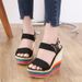 Women’s Shoes Summer New Style Super High Heel Wedge Sandals Straw Bridal Fish Mouth Roman Rainbow 43 Large Size Women's Shoes_vogvips.com