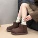 Vintage Fleece-Lined Thickened Warm Snow Boots For Women Autumn Winter New Comfortable Versatile Lightweight Furry_vogvips.com