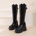 Petite Princess Patent Slim Thick Sole Hidden Heel 11cm Over-the-Knee Women's Long Versatile Boots_vogvips.com
