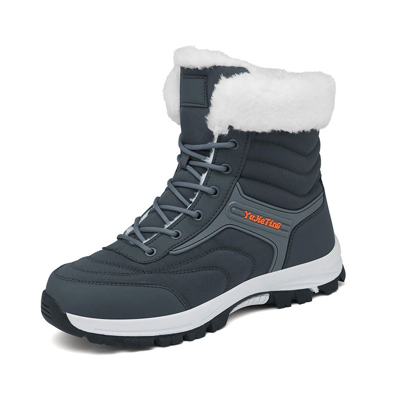 Winter Snow Boots Men Warm Plush Lace-up Anti-slip High-top Hiking Shoes Women Casual Soft Breathable Outdoor Casual Shoes Women_vogvips.com