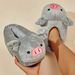 Cute Cartoon Pig Winter Warm Shoes Women Heel Cover Home Floor Slippers Soft Fur Indoor Fluffy House Bedroom Slides For_vogvips.com