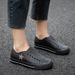 Crocodile Leather Men's Summer Soft Bottom Hollow Waterproof Closed-toe Couple Beach Shoes_vogvips.com
