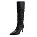 Street Style Over-the-Knee Motorcycle 2024 Spring Autumn Winter New Women's Pointed Toe Stiletto High Heel Long Boots_vogvips.com