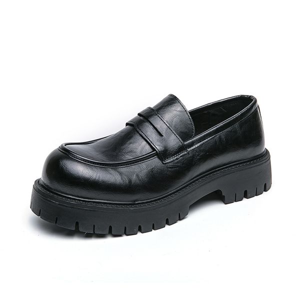 Korean Spring Big Head For Men's Fashion, Laughing, Heightening, Lefu , Thick Sole, Formal Dress, Business Leather_vogvips.com