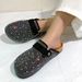 Women's Shoes Internet Celebrity Independent Station Large Size Rhinestone Buckle Sandals Summer Style Outer Wear Baotou Back Empty Women's Shoes Sandals 45 Size_vogvips.com