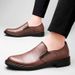 Embossed Crocodile Pattern Men's Shoes Casual Leather Shoes Men's Style Barber Loafers_vogvips.com