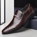 Crocodile Pattern Large Size New Business Formal Men's Leather Youth Versatile British Style Slip-On Casual Shoes_vogvips.com