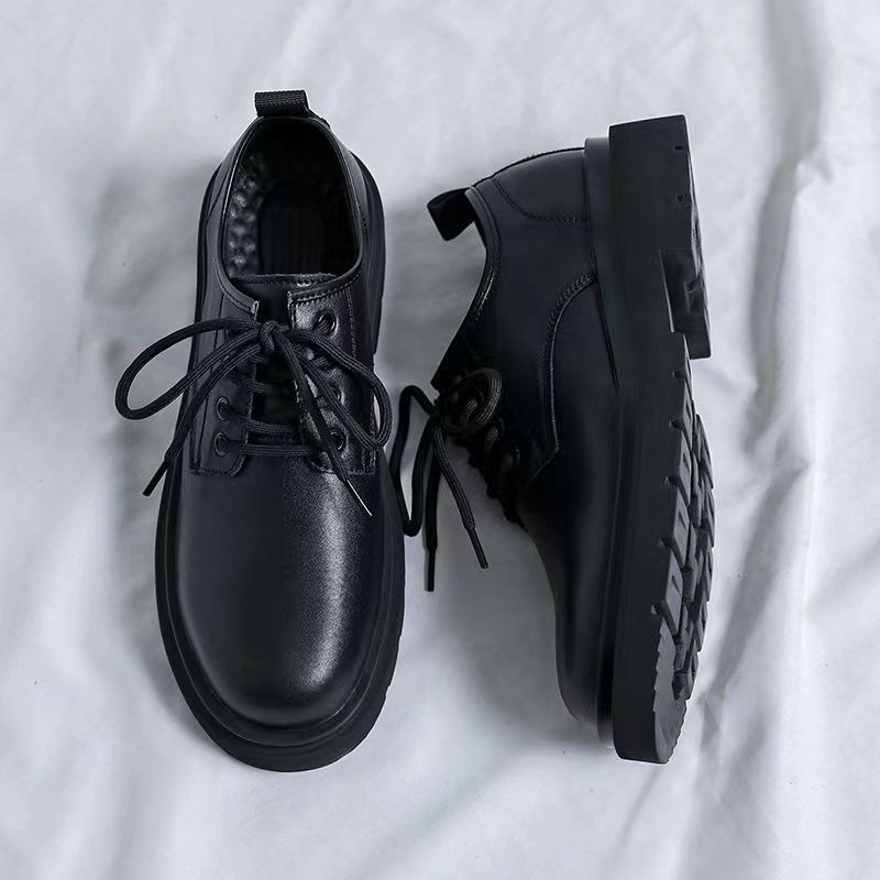 Men's Shoes New Business Leather Shoes For Teenagers, British Style, Thick Soled Suits, Men's Versatile Fashion Shoes_vogvips.com