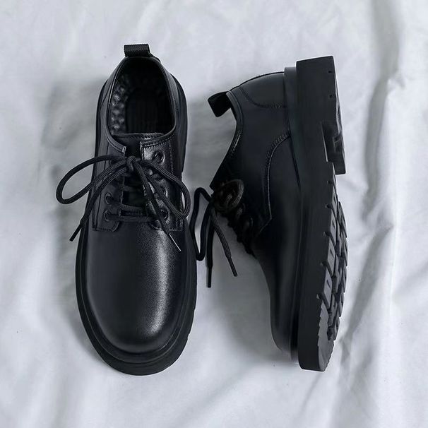 Men's Shoes New Business Leather Shoes For Teenagers, British Style, Thick Soled Suits, Men's Versatile Fashion Shoes_vogvips.com