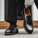 Slip-On Loafers Black Derby Men's Lazy Business Formal Casual British Style Leather Shoes 14532-J_vogvips.com