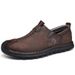 Euro Step Leather Lace-up Non-slip Wear-resistant Soft Sole Casual Men's Dad Shoes Large Size 4748_vogvips.com