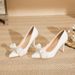 Women's Shoes Classic Style Elegant Basics Casual White Lace High Heels Pointed Toe Stiletto Pumps Wedding Shoes For Bride Fashion Dress Shoes_vogvips.com