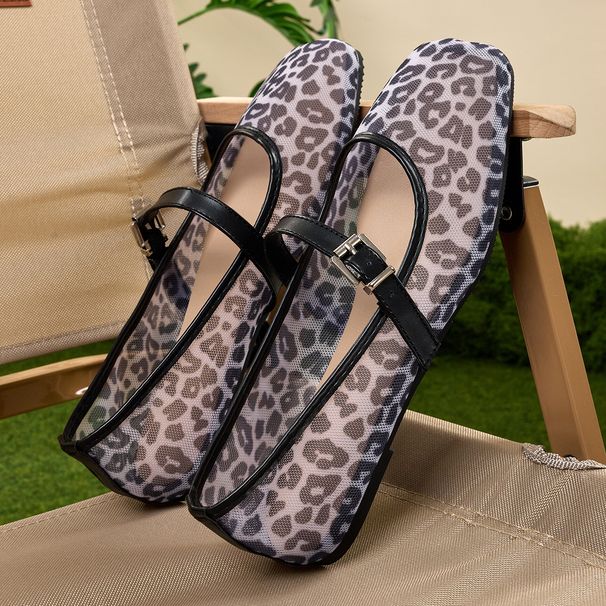 cross-border In-stock Mesh Leopard Print Ballet Women 2026 Mary Jane For Outdoor Wear Granny Women's Shoes_vogvips.com