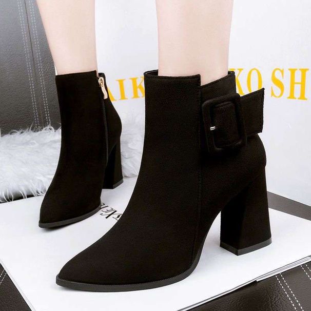 Britih Style Boot For Women, Suede Surface, Veratile Chunky Heel Short Single 2025 New Martin Boot, Winter High_vogvips.com