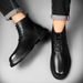 Tooling Boots Men's High-top Men's Shoes Crocodile Pattern Medium-top Velvet Thermal Cotton Martin Boots Shoes Men's_vogvips.com