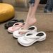 Summer EVA Stepping On Shit Touching Word Women, Thick Bottom Slippers For Fashion, High End, Beach Sandals_vogvips.com