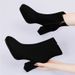 Fleece-lined High-heeled Shoes, Casual Thick-soled 2025 New Model, Plush Fashion Single Shoes For Outdoor Wear, Winter Mid-calf Boots For Women_vogvips.com