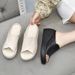 New Sandals Slippers Black Wedge Platform Open Toe Women Orthopedics Thick Bottom Beach High Heels Slides_vogvips.com