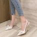 Foreign Trade Women's Pointed-toe Sandals With Thin Heels, Rhinestones, Pearls, Korean-style Bridal And Bridesmaid_vogvips.com