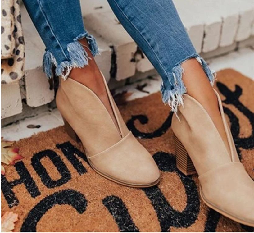 Trendy Chunky Heel Open-Toe Martin Boots For Women – Comfortable & Stylish Winter Ankle Boots_vogvips.com