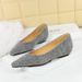3683-17 Korean Style Plush Single For Women With Shallow Mouth, Plain Face, Pointed Point, Simple And Versatile Office_vogvips.com