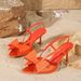 Summer New Casual Women's Shoes, Multi-color Bow-decorated High-heeled Sandals, Stiletto Pointed-toe Fashion Sandals_vogvips.com