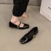 Flat Black For Women 2025 Spring New French Style Gentle Mary Jane Shoes_vogvips.com
