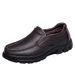 Foot Cover Round Head Large Size Shoes Thick Sole Men's Outdoor Casual Shoes Soft Sole Dad Sewing Line Men's Leather Shoes_vogvips.com