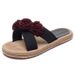 Women’s Shoes New Summer One Line Women's Slippers Rope Bottom Solid Color Fashion Trend Indoor And Outdoor Row Of Flower Slippers_vogvips.com