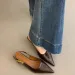 Summer Pointed Toe Women Sandals Fashion Singbacks Mules Shoes Ladies Elegant Low Heel Stripper Party Sandalias_vogvips.com